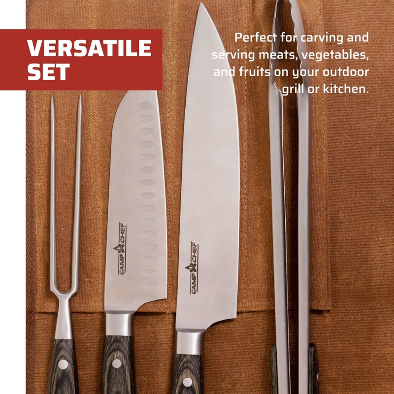 Camp Chef Deluxe 4 Piece Carving Knife Set, Multi - Image 3